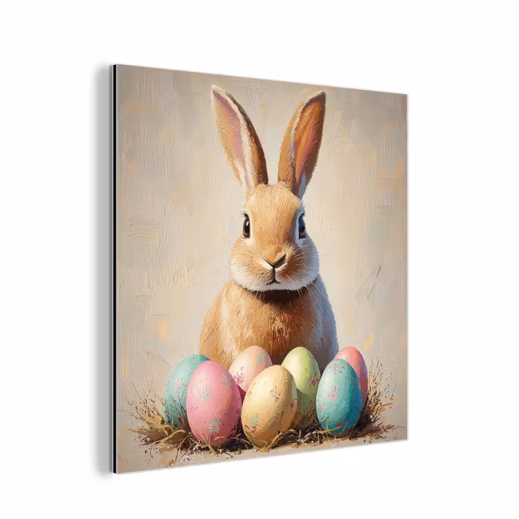 Aluminium Bilder - Osterhase - Pastell - Eier — 1