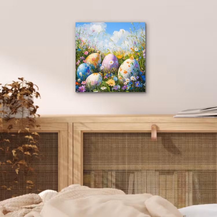 Aluminium Bilder - Rasen - Eier - Blumen — 4