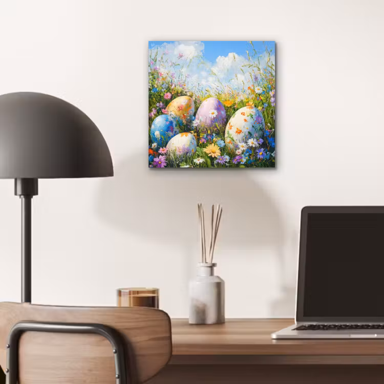 Aluminium Bilder - Rasen - Eier - Blumen — 6