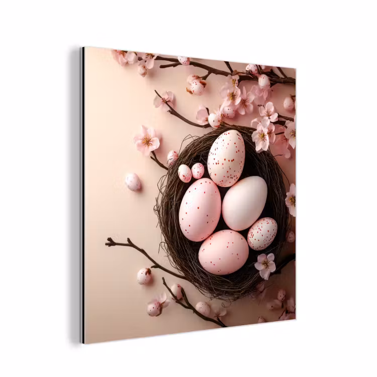 Aluminium Bilder - Rosa - Blüten - Eier — 1