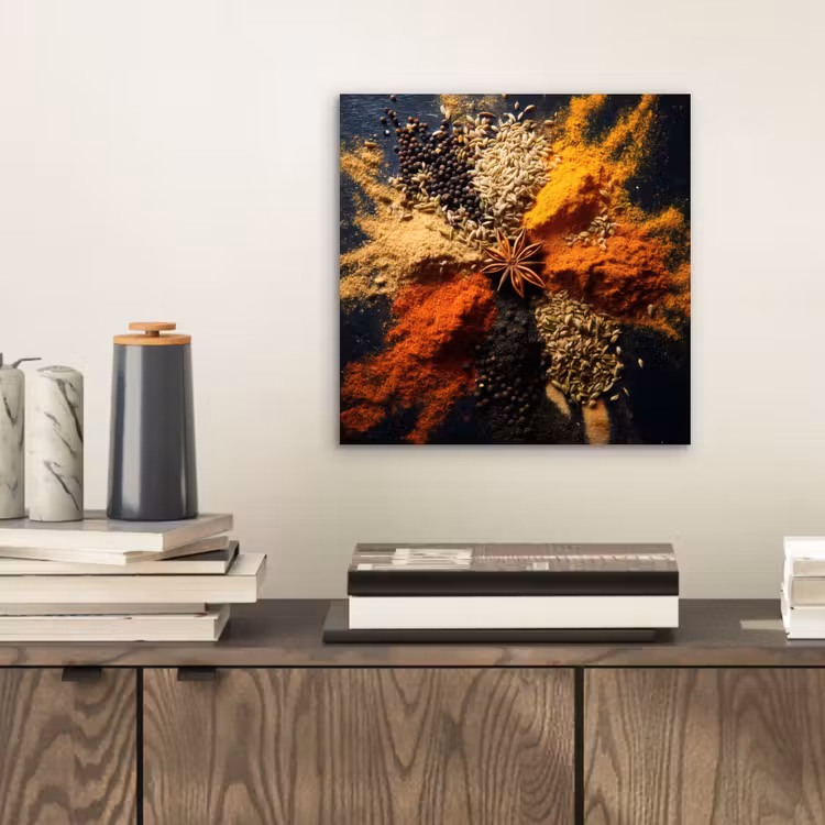 Alu-Dibond-Bild - Gewürze - Explosion - Orange — 2