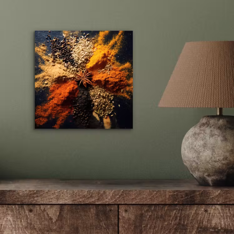 Alu-Dibond-Bild - Gewürze - Explosion - Orange — 3