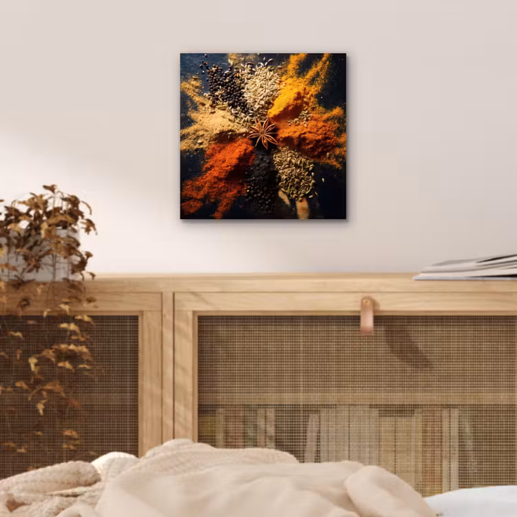 Alu-Dibond-Bild - Gewürze - Explosion - Orange — 4