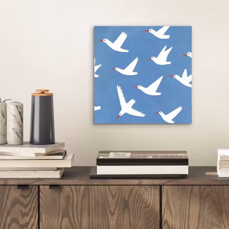 Alu-Dibond-Bild - Vögel - Weiß - Muster — 2