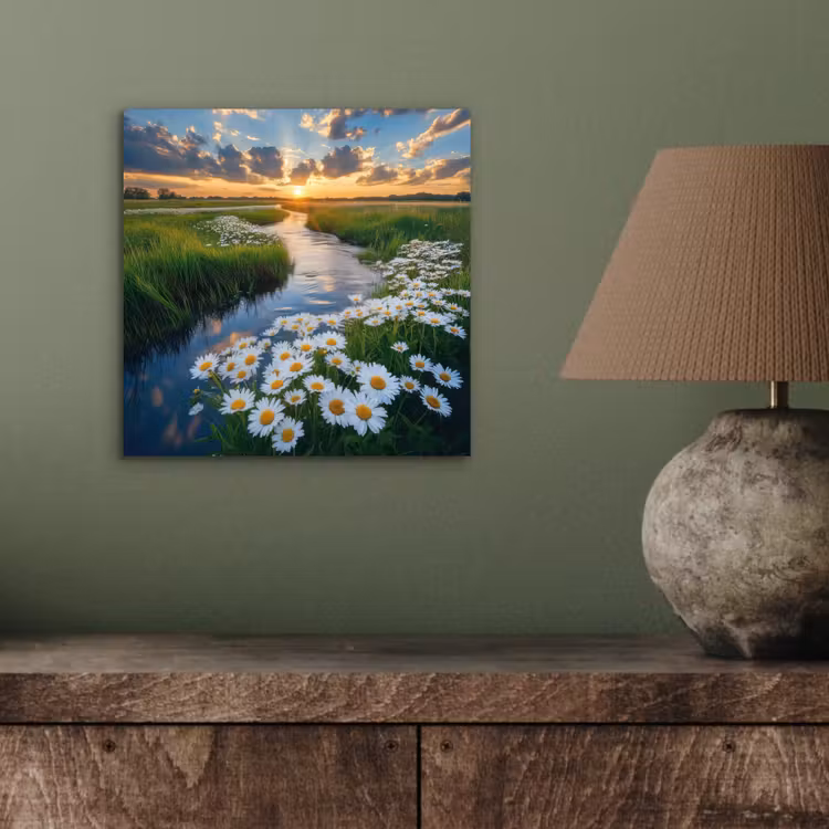 Alu-Dibond-Bild - Strom - Landschaft - Gänseblümchen — 3