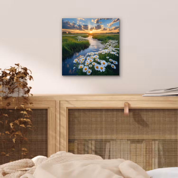 Alu-Dibond-Bild - Strom - Landschaft - Gänseblümchen — 4