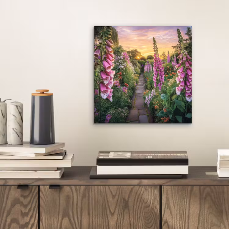 Alu-Dibond-Bild - Fingerhut - Blumen - Garten — 2
