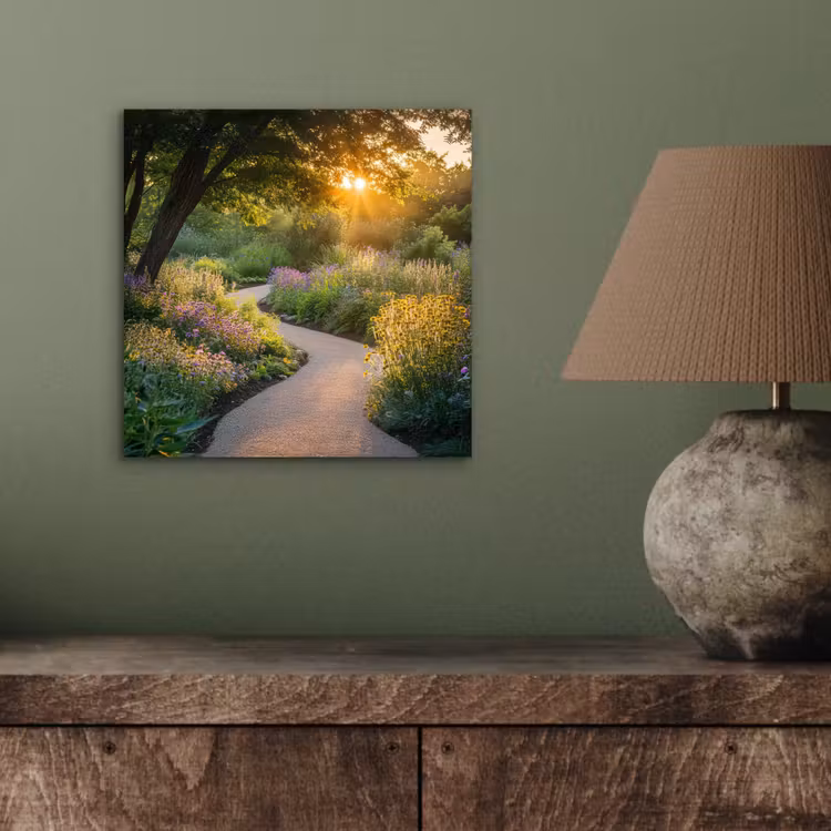 Alu-Dibond-Bild - Weg - Blumen - Park — 3