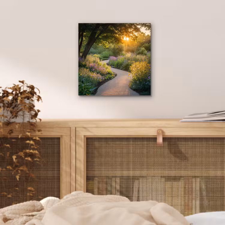 Alu-Dibond-Bild - Weg - Blumen - Park — 4