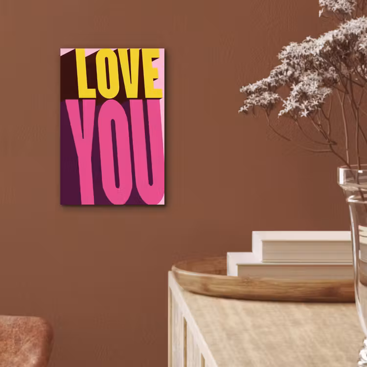 Alu-Dibond-Bild - Liebe - Text - Rosa - Valentinstag — 5