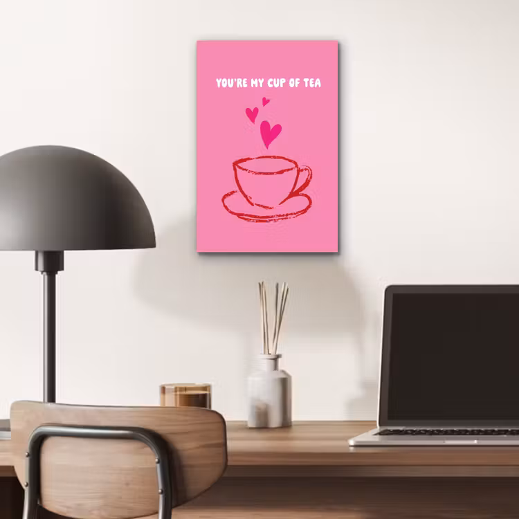 Alu-Dibond-Bild - Tee - Rosa - Valentinstag - Text — 6