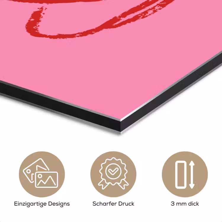 Alu-Dibond-Bild - Tee - Rosa - Valentinstag - Text — 7