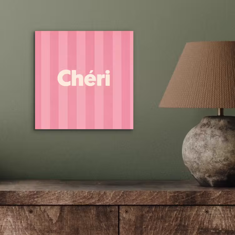 Alu-Dibond-Bild - Gestreift - Rosa - Chéri — 3
