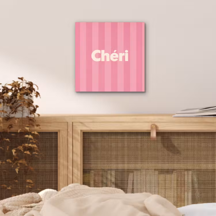 Alu-Dibond-Bild - Gestreift - Rosa - Chéri — 4