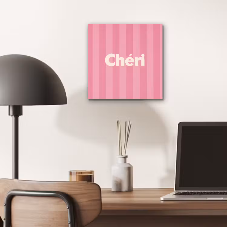 Alu-Dibond-Bild - Gestreift - Rosa - Chéri — 6
