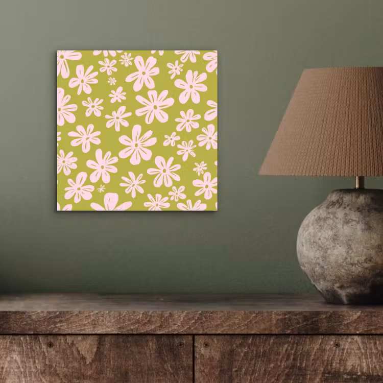Alu-Dibond-Bild - Blumen - Rosa - Gemustert — 3