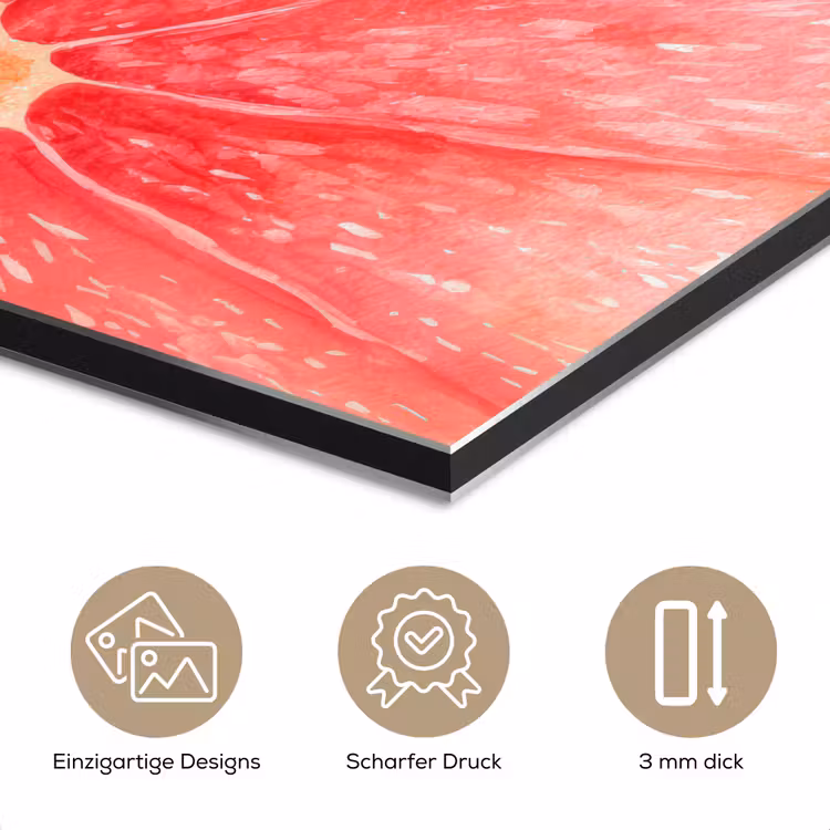 Alu-Dibond-Bild - Grapefruit - Rosa - Lebendig — 7