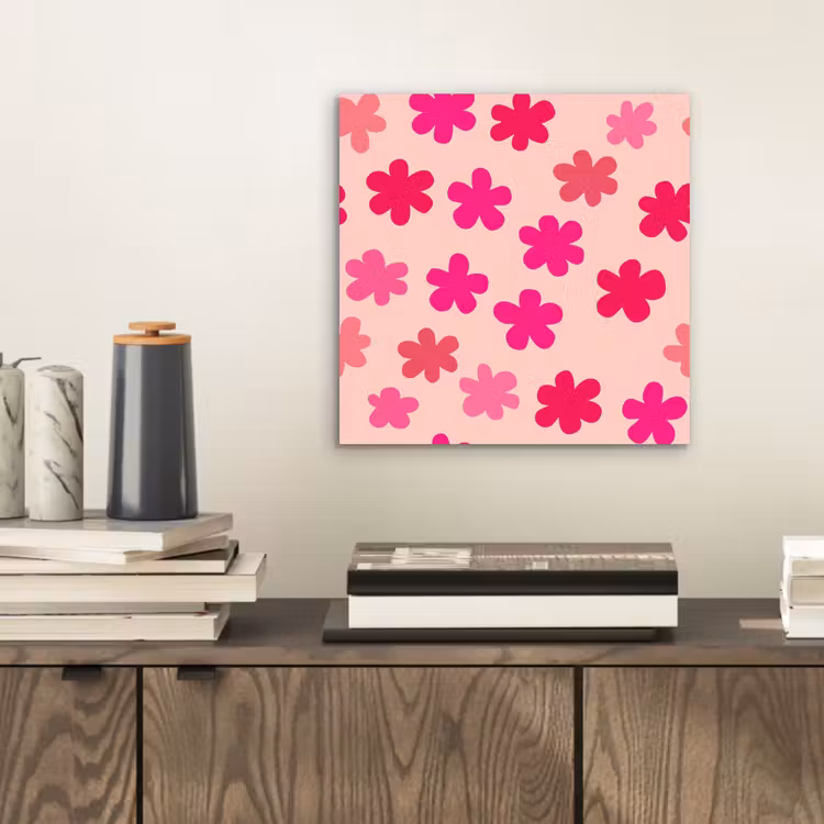 Alu-Dibond-Bild - Blumen - Muster - Rosa — 2