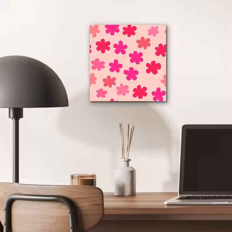 Alu-Dibond-Bild - Blumen - Muster - Rosa — 6