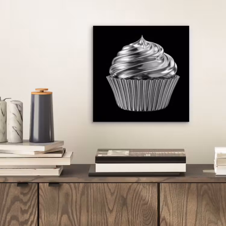 Alu-Dibond-Bild - Cupcake - Luxuriös - Silber — 2