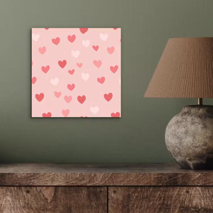Alu-Dibond-Bild - Herzen - Muster - Rosa — 3