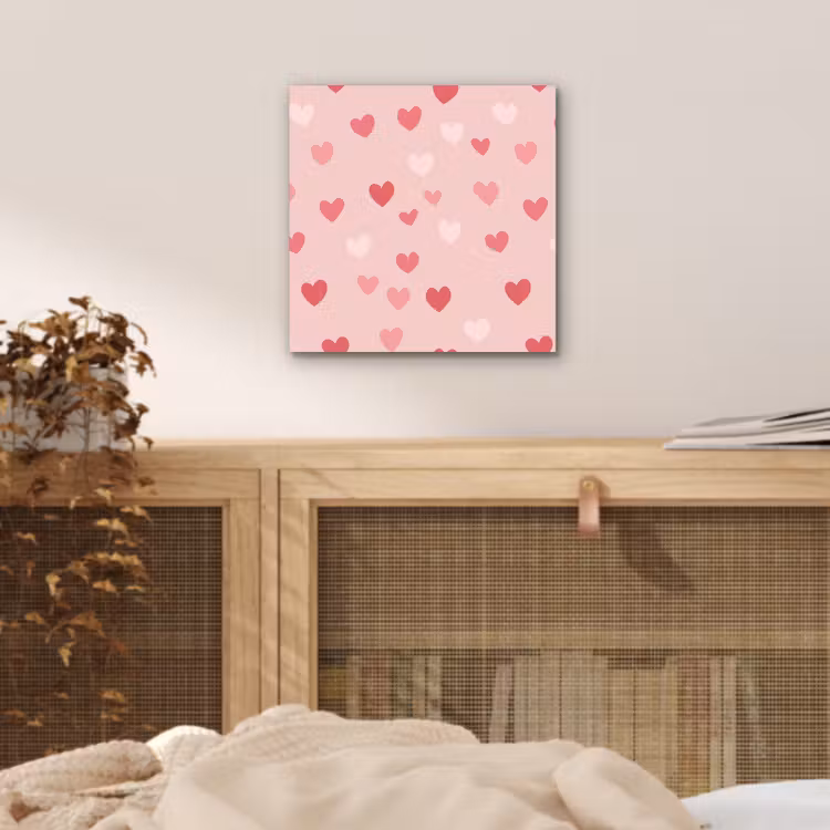 Alu-Dibond-Bild - Herzen - Muster - Rosa — 4