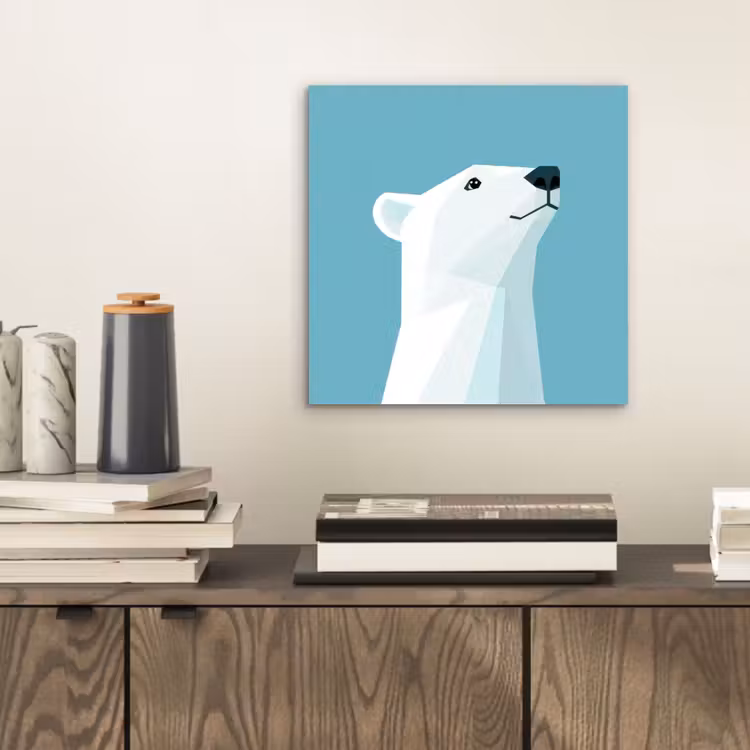 Alu-Dibond-Bild - Eisbär - Hellblau - Minimalistisch — 2
