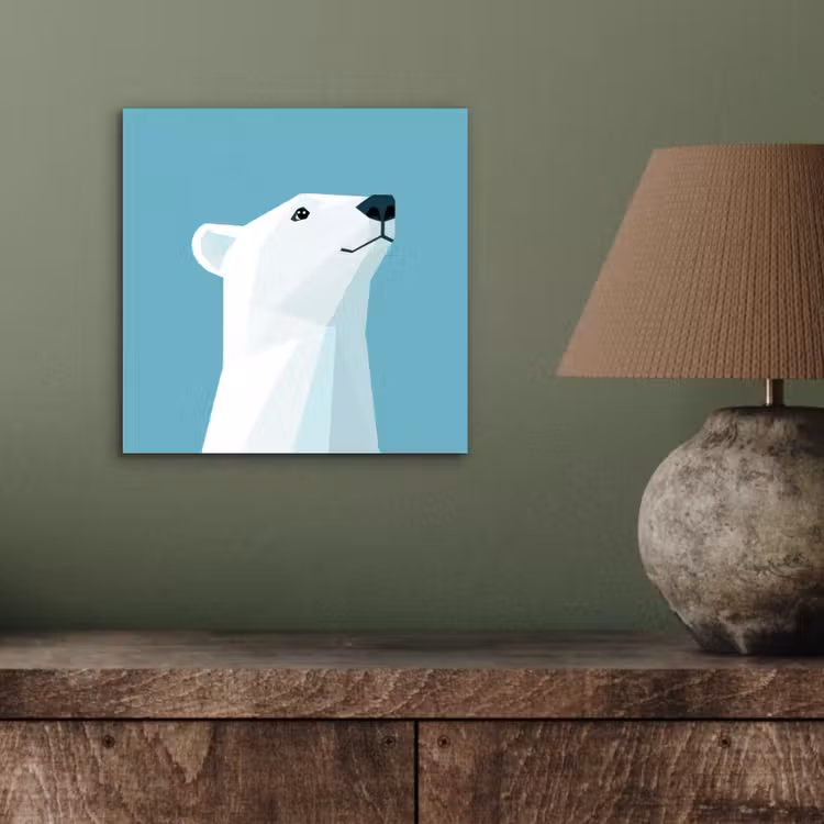 Alu-Dibond-Bild - Eisbär - Hellblau - Minimalistisch — 3