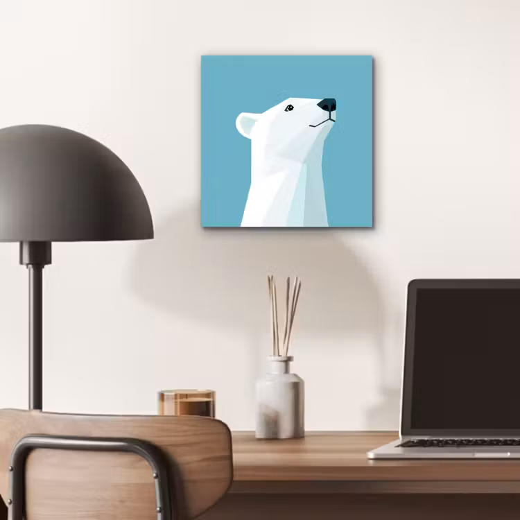 Alu-Dibond-Bild - Eisbär - Hellblau - Minimalistisch — 6