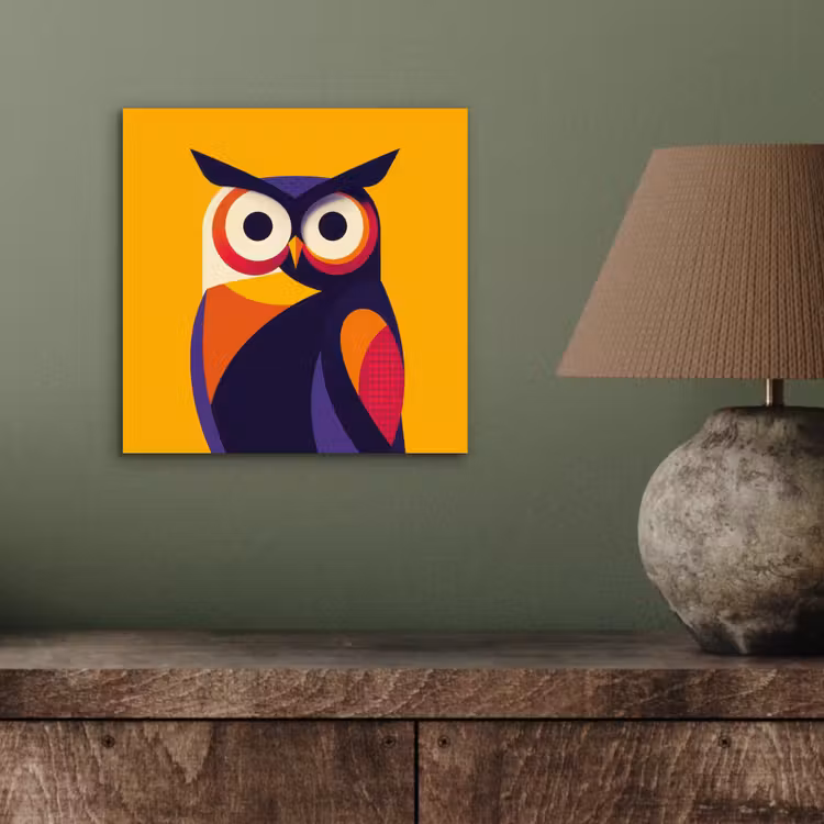 Alu-Dibond-Bild - Eule - Grafik - Bunt - Augen — 3