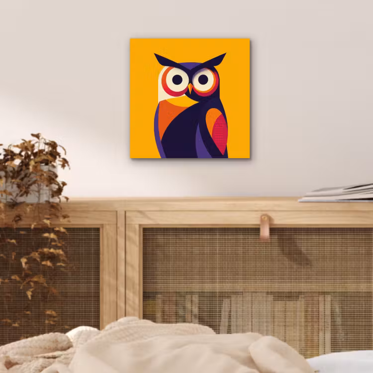 Alu-Dibond-Bild - Eule - Grafik - Bunt - Augen — 4