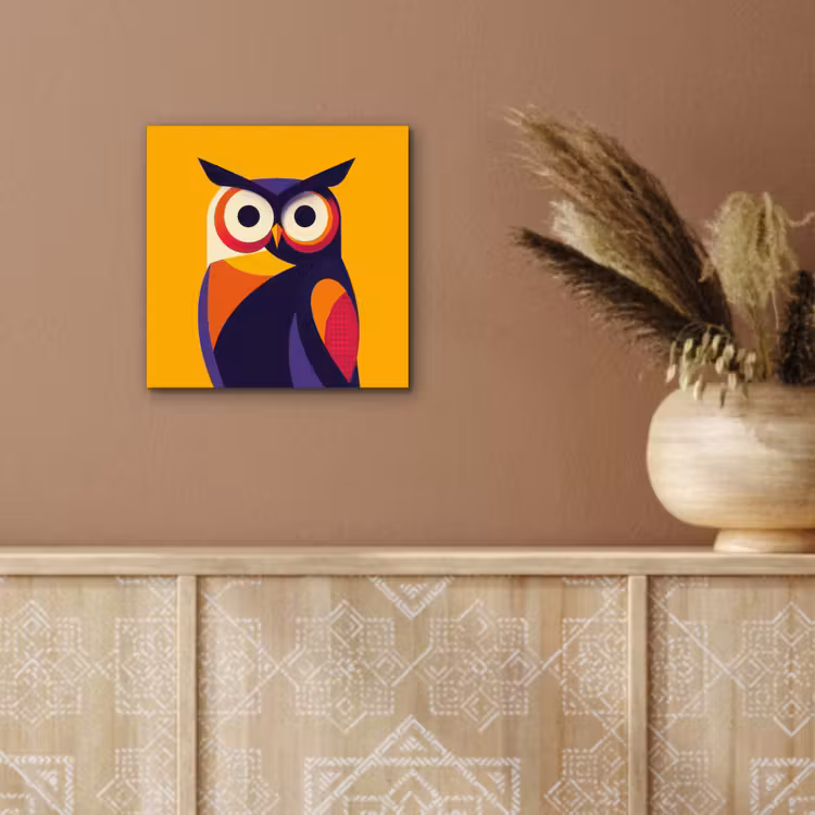 Alu-Dibond-Bild - Eule - Grafik - Bunt - Augen — 5