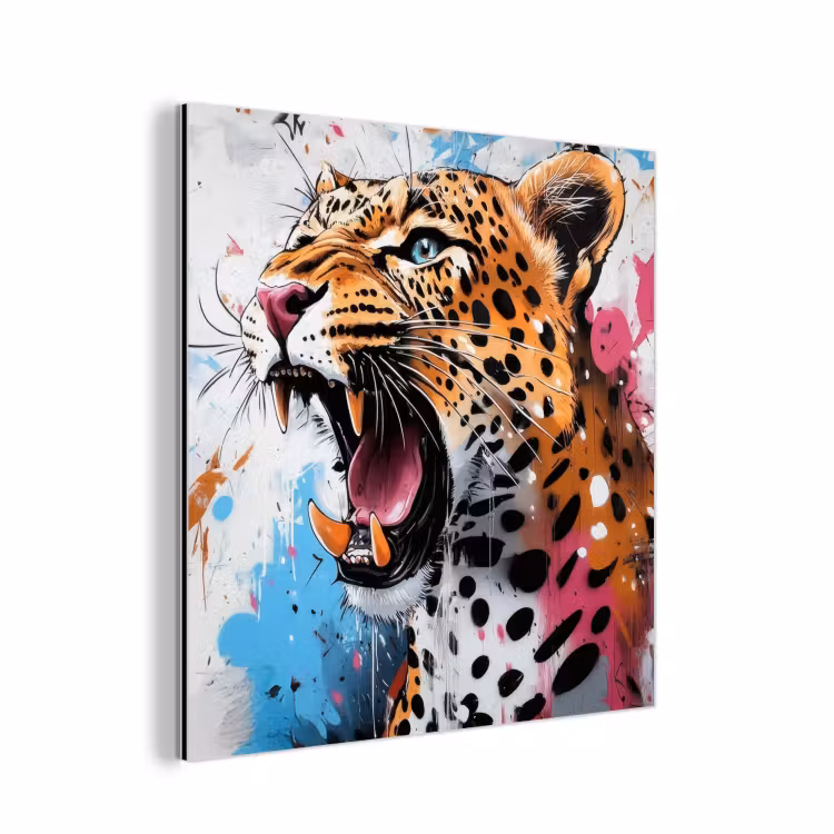 Alu-Dibond-Bild - Abstrakt - Leopard - Farbenfroh — 1