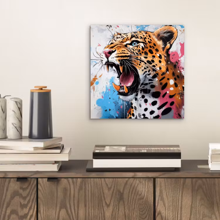 Alu-Dibond-Bild - Abstrakt - Leopard - Farbenfroh — 2
