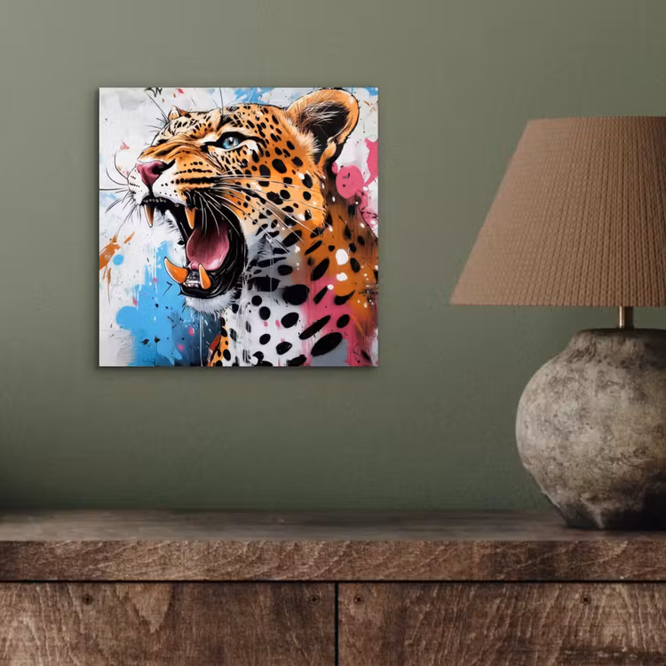 Alu-Dibond-Bild - Abstrakt - Leopard - Farbenfroh — 3