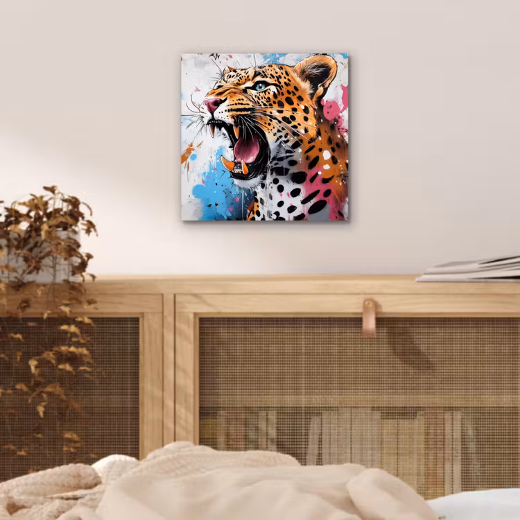 Alu-Dibond-Bild - Abstrakt - Leopard - Farbenfroh — 4