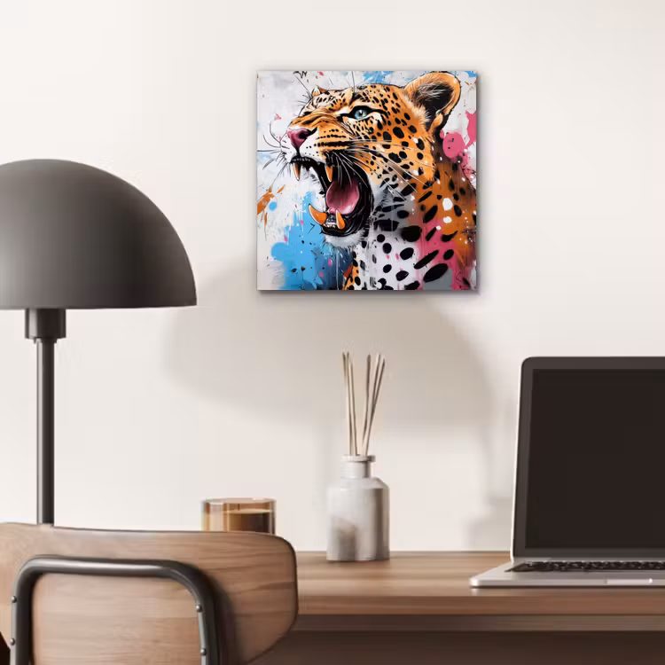 Alu-Dibond-Bild - Abstrakt - Leopard - Farbenfroh — 6