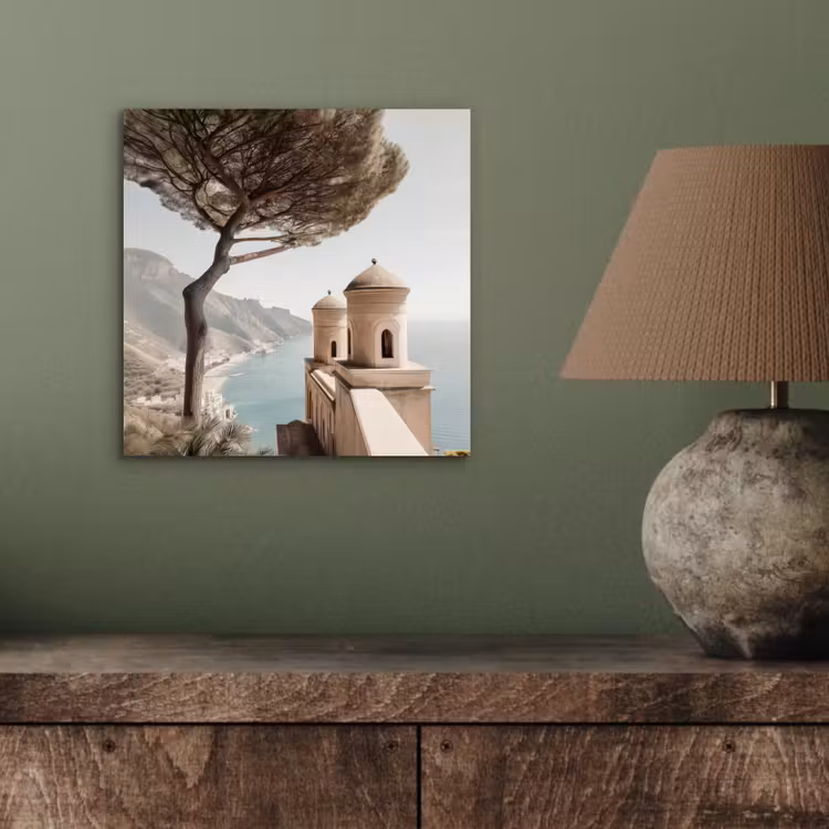 Alu-Dibond-Bild - Küste - Klippe - Baum - Gebäude — 3