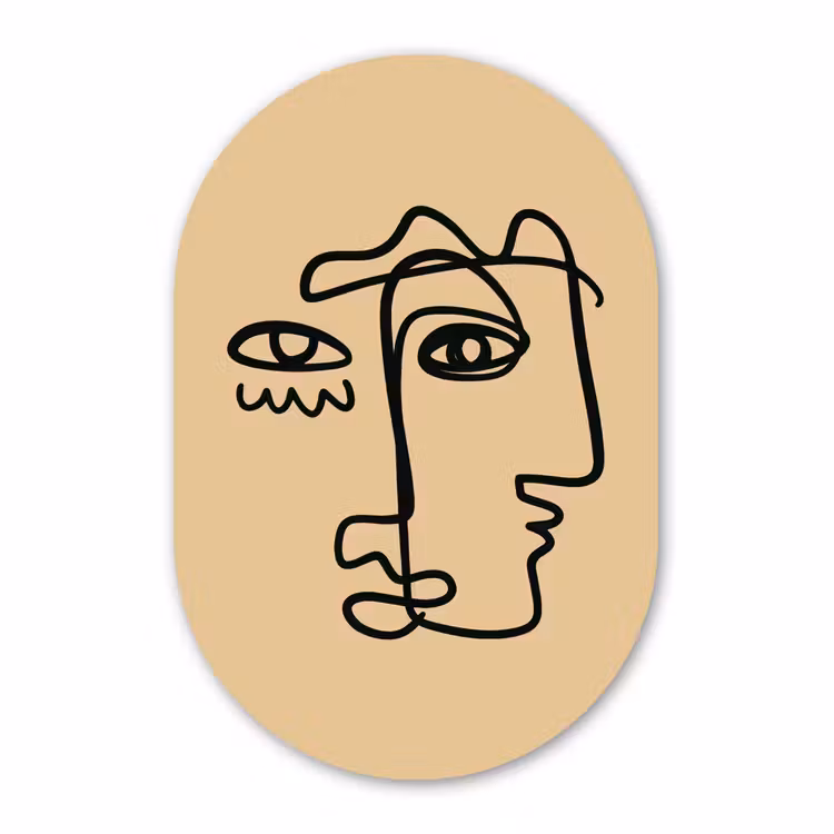 Forexbild Oval - Überlappende Profile - Hellbraun - Schwarz — 1