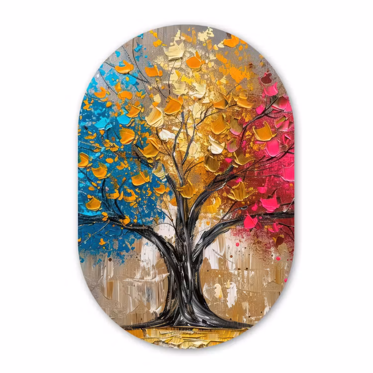 Forexbild Oval - Baum - Bunt - Grau - Modern — 1