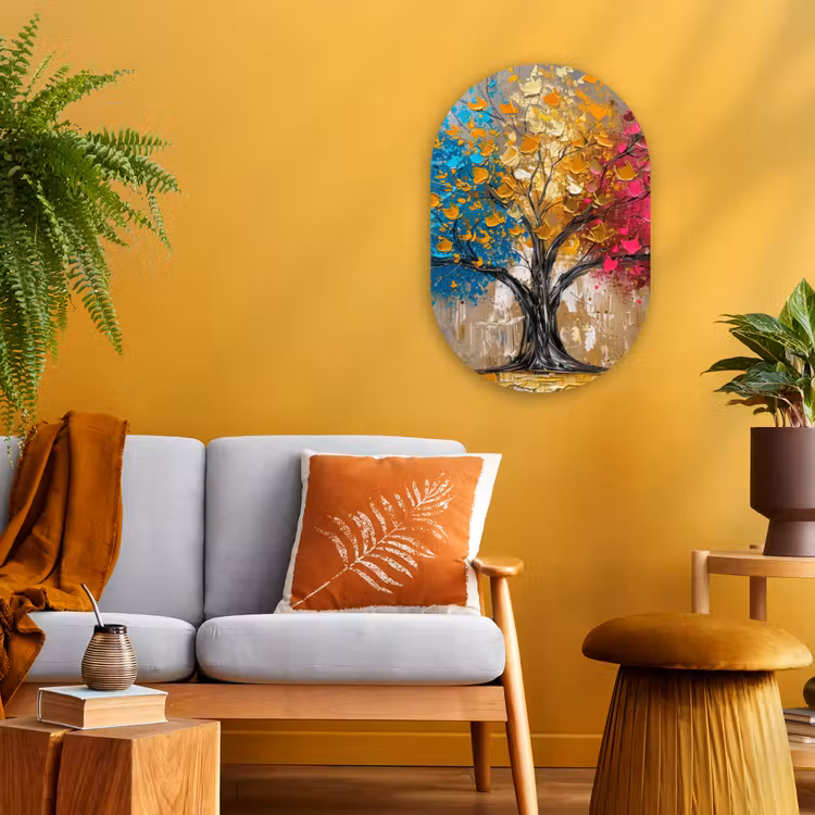 Forexbild Oval - Baum - Bunt - Grau - Modern — 2