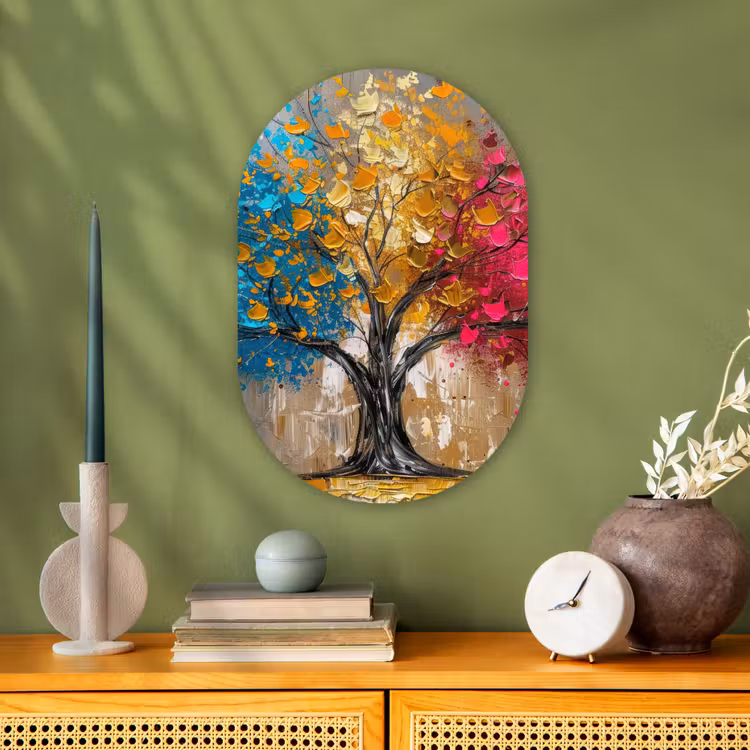 Forexbild Oval - Baum - Bunt - Grau - Modern — 3