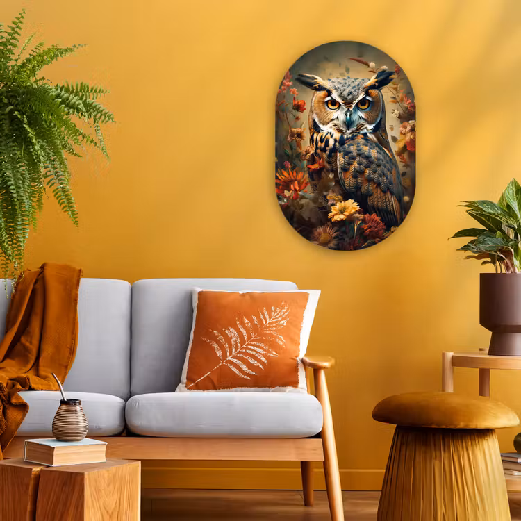 Forexbild Oval - Eule - Vogel - Blumen - Botanisch — 2