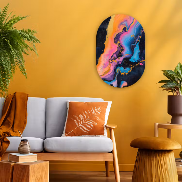 Forexbild Oval - Modern - Marmor - Orange — 2