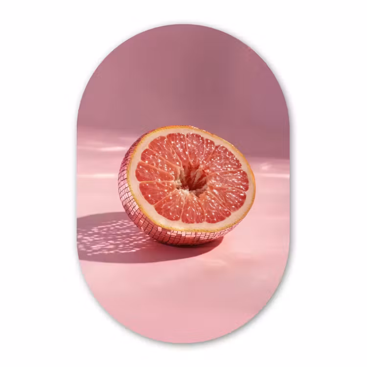 Forexbild Oval - Grapefruit - Rosa - Disco - Glänzend — 1
