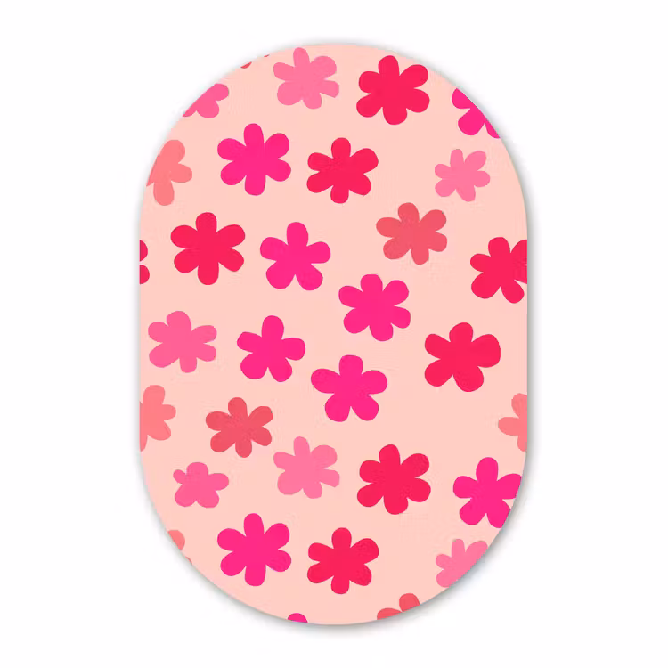 Forexbild Oval - Blumen - Muster - Rosa — 1