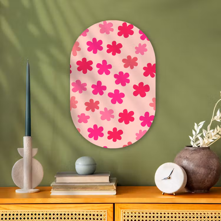 Forexbild Oval - Blumen - Muster - Rosa — 3