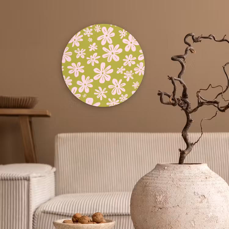 Forexbild Rund - Blumen - Rosa - Gemustert — 2