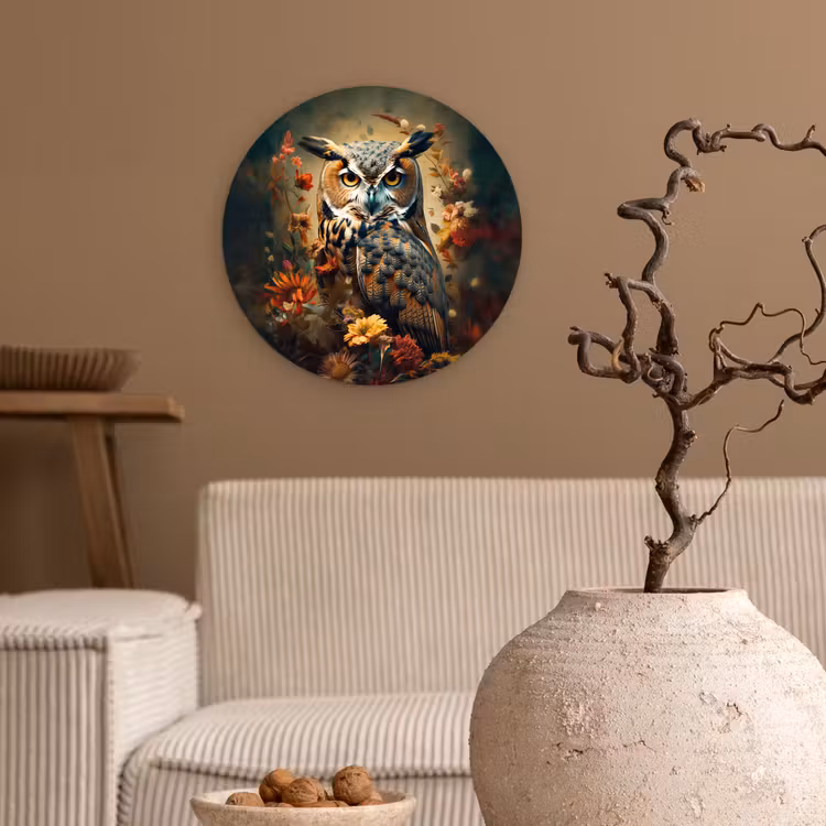 Forexbild Rund - Eule - Vogel - Blumen - Botanisch — 2