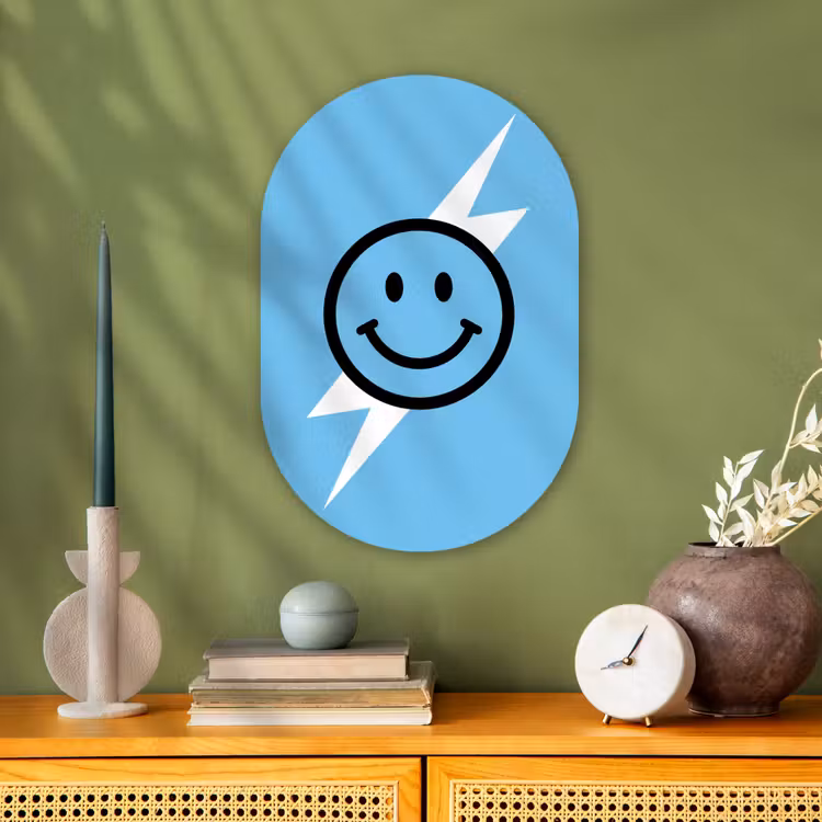 Forexbild Oval - Smiley - Blau - Blitzschlag — 3